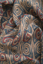 Load image into Gallery viewer, Natural Dye Block Print Tussar Silk x Cotton Fabric