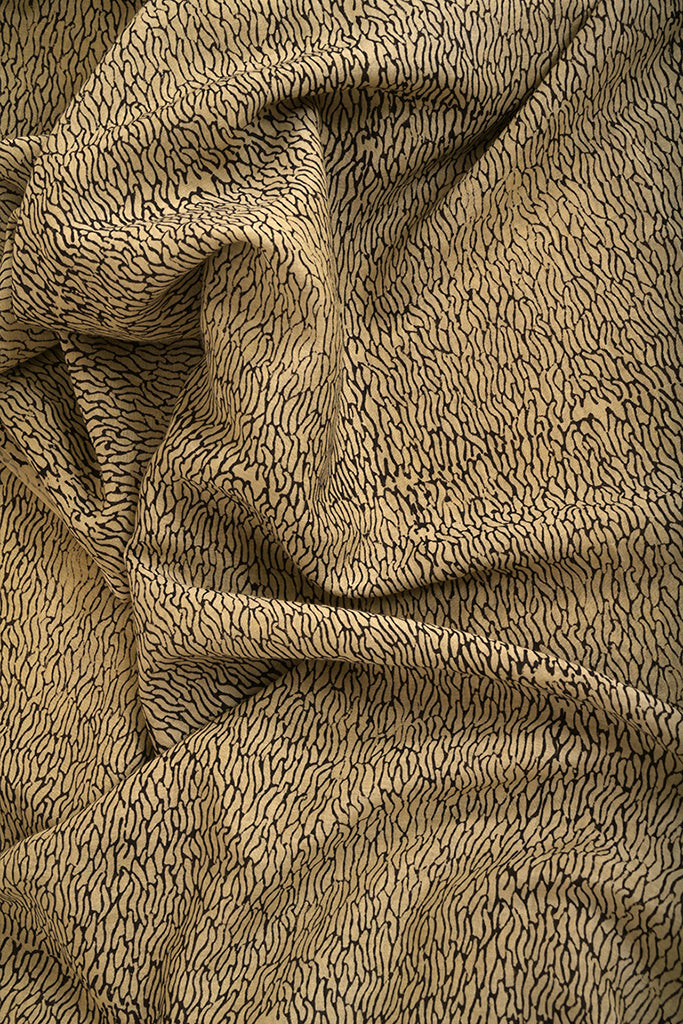 Natural Dye Block Print Cotton x Silk Fabric