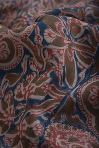 Natural Dye Block Print Silk Fabric