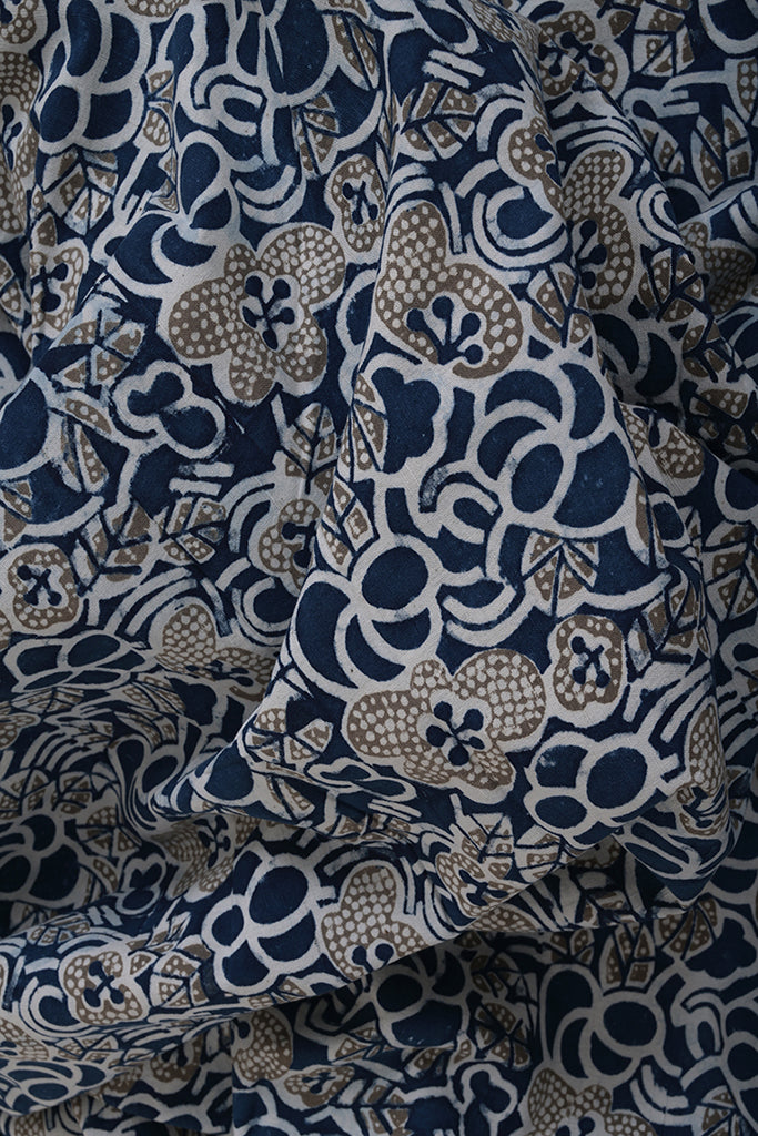 Natural Dye Block Print Cotton Fabric