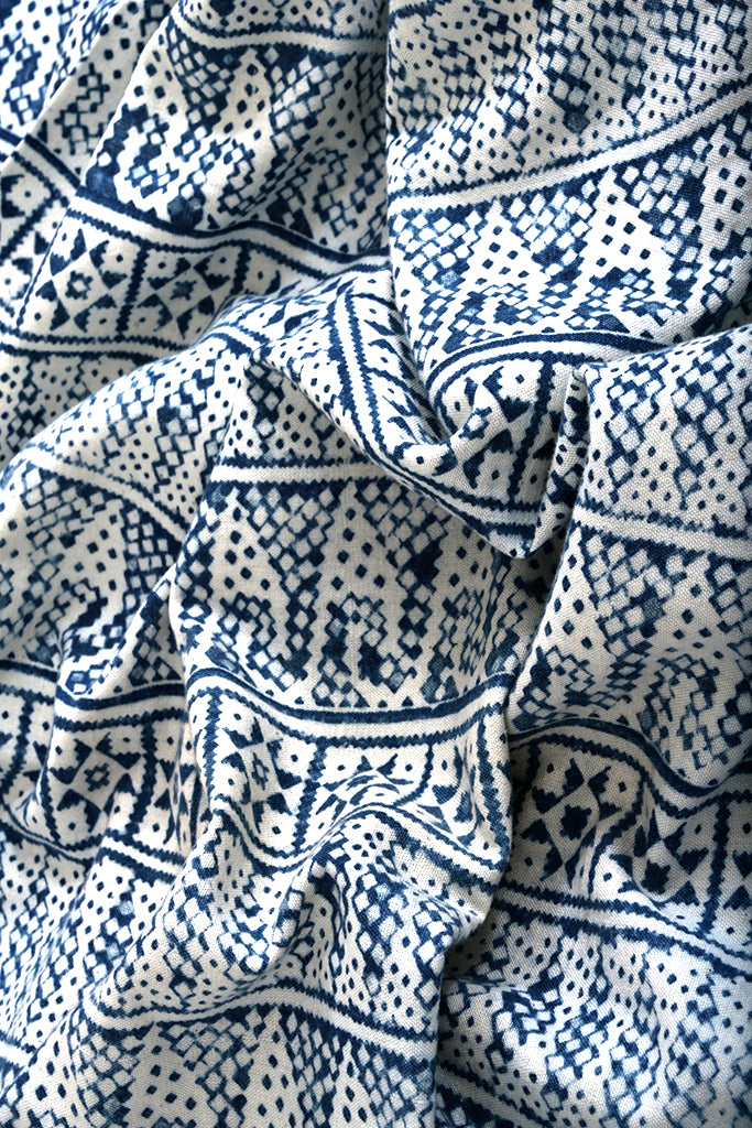 Natural Dye Block Print Cotton Fabric