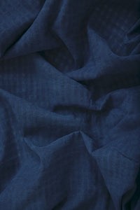 Natural Dyed Indigo Self Check Cotton Fabric