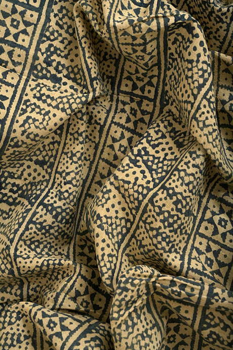 Natural Dye Block Print Cotton Fabric