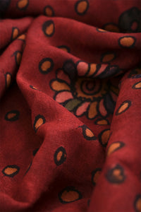 Natural Dye Hand-Painted Kalamkari Silk Fabric
