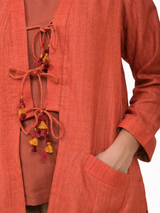 Sleeved Raw Silk Jacket