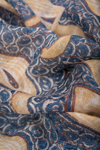 Natural Dye Block Print Cotton x Silk Stole
