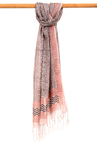 Natural Dye Block Print Linen Stole