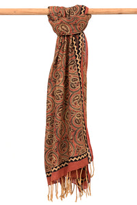 Natural Dye Block Print Cotton Stole