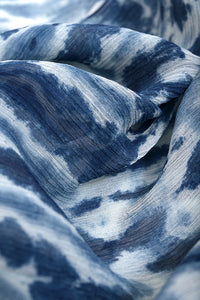 Natural Indigo Silk Chiffon Stole