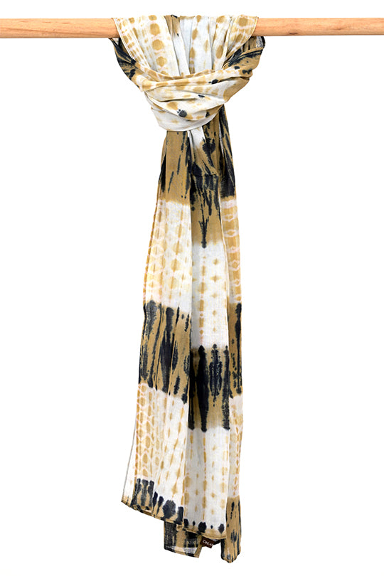 Natural Dye Shibori Cotton Stole