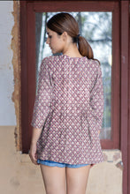 Load image into Gallery viewer, Natural Dyed Hand Block Printed &#39;TIRSO&#39; Gathered Jacket