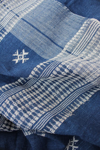 Natural Indigo Tribal Weave Cotton Dupatta