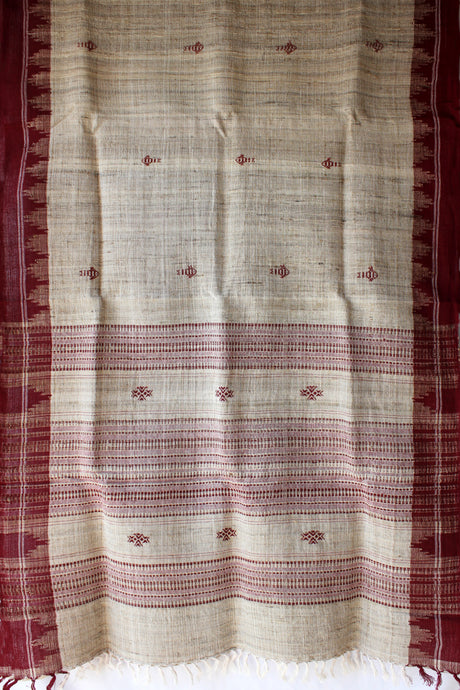 Aal Dyed Cotton x Kosa Silk Handwoven Tribal Stole