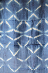 Natural Dye Indigo Shibori Desi Tussar Fabric