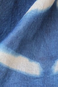 Natural Dye Indigo Shibori Desi Tussar Fabric