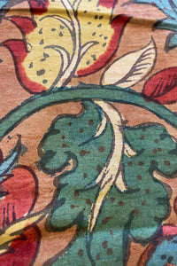 Natural Dye Hand-Painted Kalamkari Tussar Silk Fabric