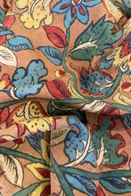 Load image into Gallery viewer, Natural Dye Hand-Painted Kalamkari Tussar Silk Fabric