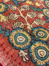 Load image into Gallery viewer, Natural Dye Hand-Painted Kalamkari Silk Sari