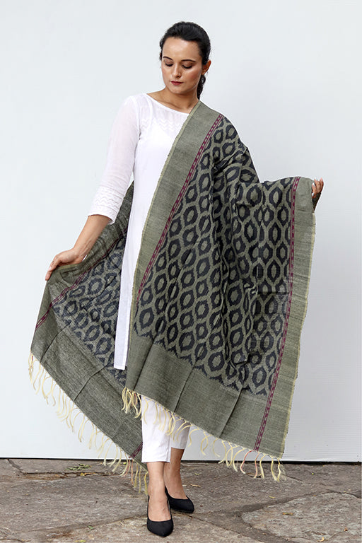Ikat Silk Dupatta - Creative Bee