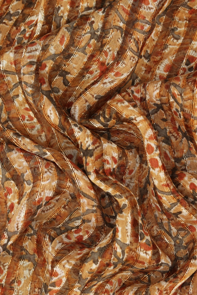 Natural Dye Block Print Silk Fabric - Creative Bee