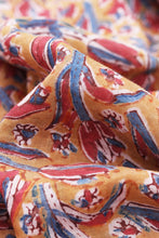 Load image into Gallery viewer, Natural Dye Block Print Cotton x Silk Fabric - Creative Bee