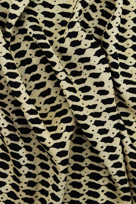 Natural Dye Block Print Silk Fabric - Creative Bee
