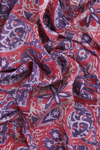 Natural Dye Block Print Silk Fabric - Creative Bee