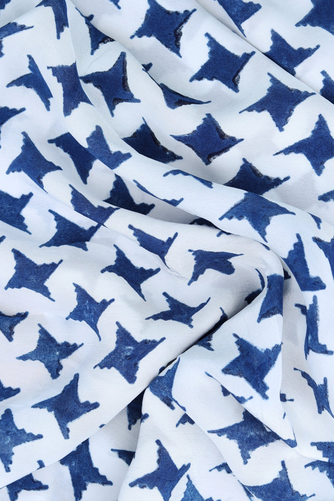 Natural Dye Block Print Silk Fabric - Creative Bee