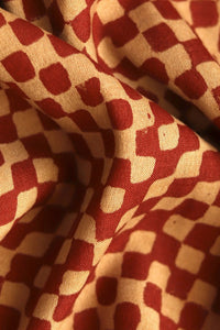 Natural Dye Block Print Silk Fabric - Creative Bee
