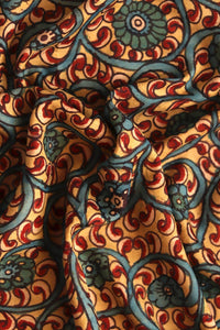 Natural Dye Hand-Painted Kalamkari Silk Fabric - Creative Bee