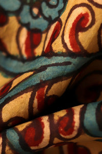 Natural Dye Hand-Painted Kalamkari Silk Fabric - Creative Bee