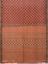 Load image into Gallery viewer, Natural Dye Block Print Silk Sari