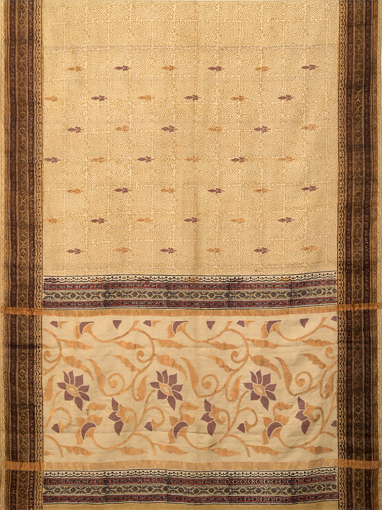 Natural Dye Block Print Uppada Silk Sari