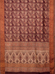 Natural Dye Block Print Silk Sari - Creative Bee