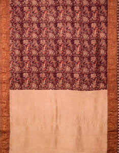 Natural Dye Block Print Silk Sari - Creative Bee
