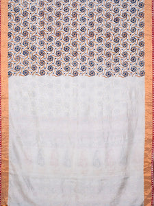 Natural Dye Block Print Silk Sari - Creative Bee