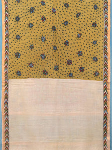 Natural Dye Hand-Painted Kalamkari Cotton Sari
