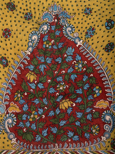 Natural Dye Hand-Painted Kalamkari Cotton Sari