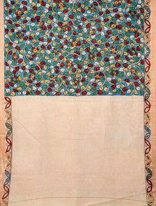 Natural Dye Hand-Painted Kalamkari Cotton Sari - Creative Bee
