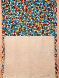 Natural Dye Hand-Painted Kalamkari Cotton Sari - Creative Bee