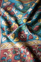Load image into Gallery viewer, Natural Dye Hand-Painted Kalamkari Silk Sari - Creative Bee