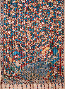 Natural Dye Hand-Painted Kalamkari Silk Sari - Creative Bee