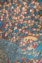 Load image into Gallery viewer, Natural Dye Hand-Painted Kalamkari Silk Sari - Creative Bee
