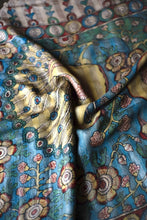 Load image into Gallery viewer, Natural Dye Hand-Painted Kalamkari Silk Sari - Creative Bee