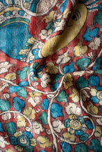Load image into Gallery viewer, Natural Dye Hand-Painted Kalamkari Silk Sari - Creative Bee