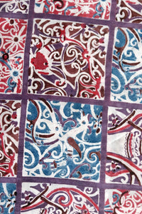 Natural Dye Block Print Silk Stole - Creative Bee