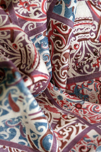 Natural Dye Block Print Silk Stole - Creative Bee