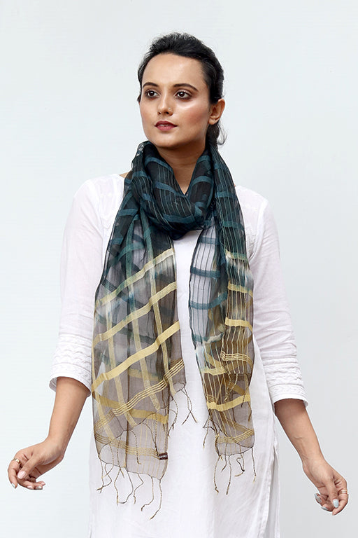 Natural Dye Shibori Filature Silk Stole - Creative Bee