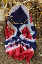 Load image into Gallery viewer, Natural Dye Shibori Cotton x Silk Stole - Creative Bee