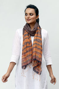 Natural Dye Shibori Silk Stole - Creative Bee